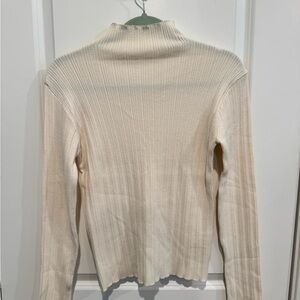 Heimish - Size M/L - Lightweight Cream Ribbed Mock Turtleneck Sweater